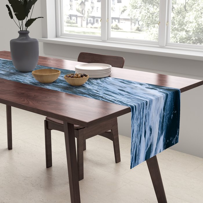 Marbled Waves of Blue Table Runner Gallery Image 2