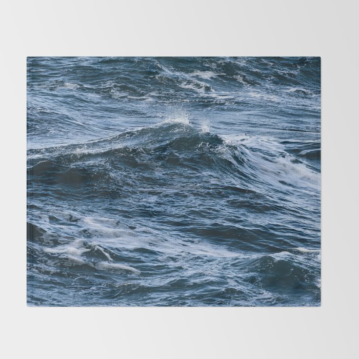 Marbled Waves of Blue Throw Blanket Gallery Image 2