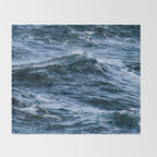 Marbled Waves of Blue Throw Blanket Gallery Image 2