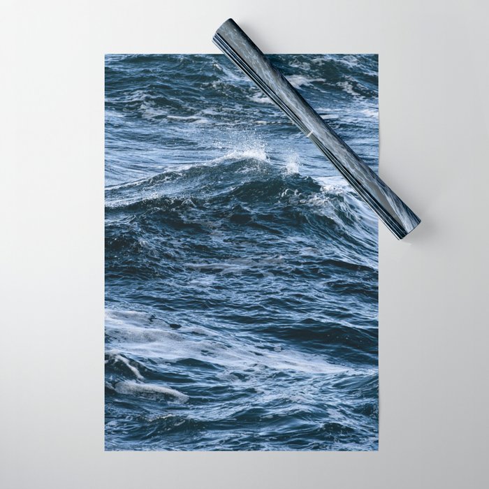 Marbled Waves of Blue Wrapping Paper Gallery Image 1