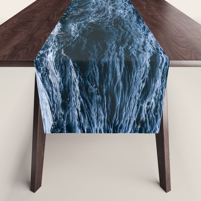 Marbled Waves of Blue Table Runner Gallery Image 1