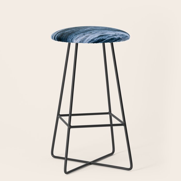Marbled Waves of Blue Stool Gallery Image 1