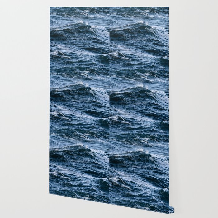 Marbled Waves of Blue Wallpaper Gallery Image 2