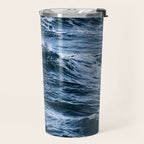 Marbled Waves of Blue Travel Mug Gallery Image 2