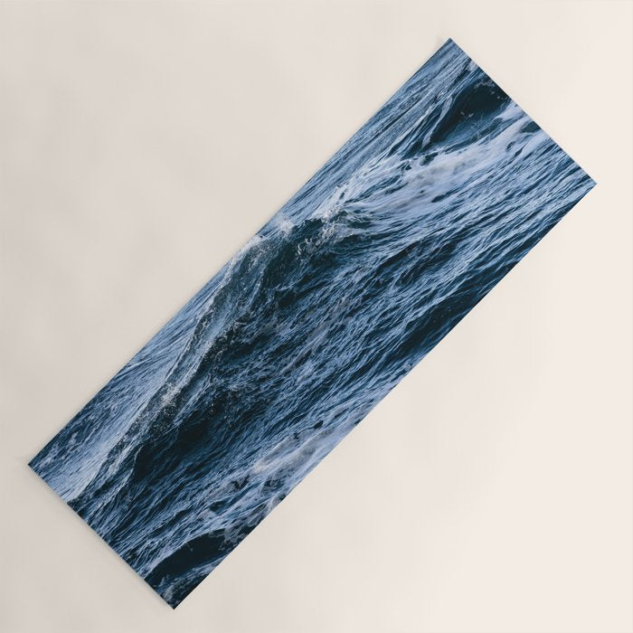 Marbled Waves of Blue Yoga Mat Gallery Image 1