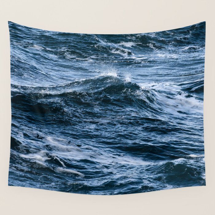 Marbled Waves of Blue Wall Tapestry Gallery Image 4