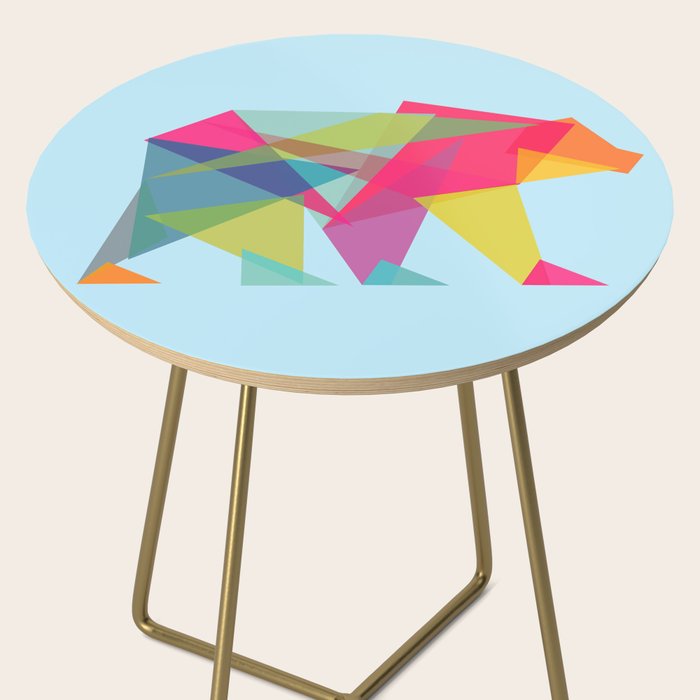 Fractal Bear - neon colorways Side Table Gallery Image 2