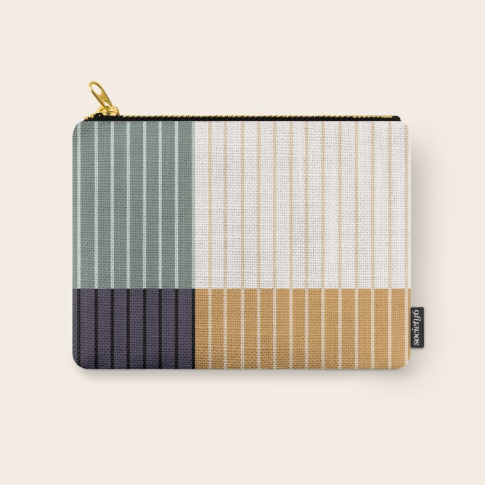 Color Block Line Abstract LXX Retro Boho Carry All Pouch Gallery Image 1