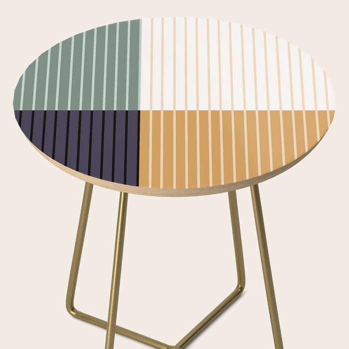 Color Block Line Abstract LXX Retro Boho Side Table Gallery Image 2