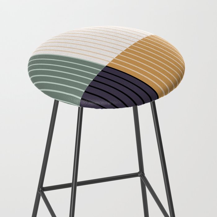 Color Block Line Abstract LXX Retro Boho Stool Gallery Image 2