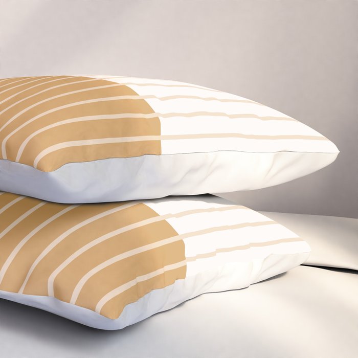 Color Block Line Abstract LXX Retro Boho Pillow Sham Gallery Image 3