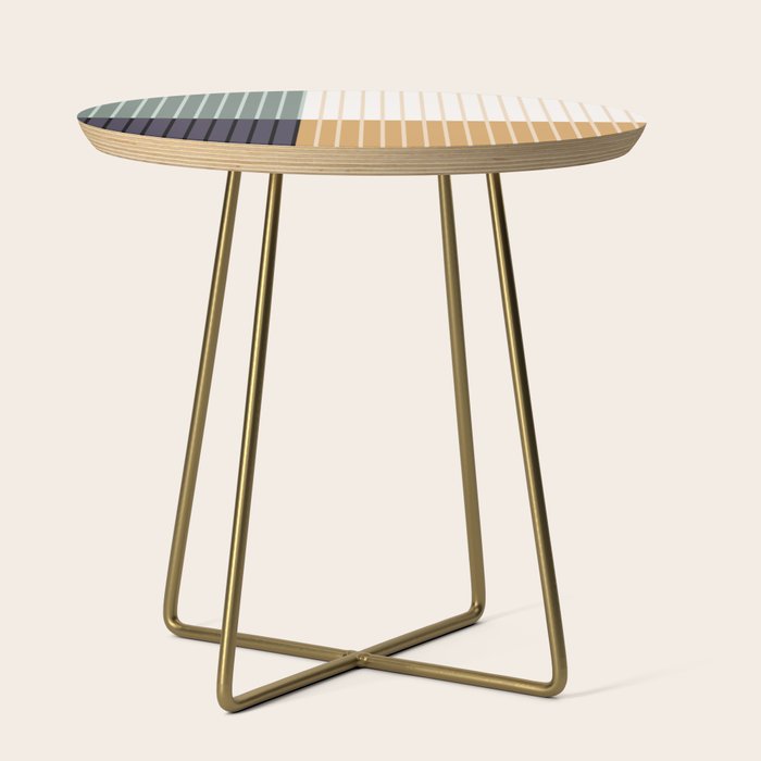 Color Block Line Abstract LXX Retro Boho Side Table Gallery Image 1