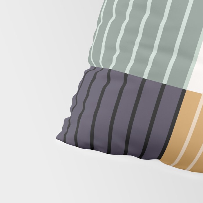 Color Block Line Abstract LXX Retro Boho Pillow Sham Gallery Image 4