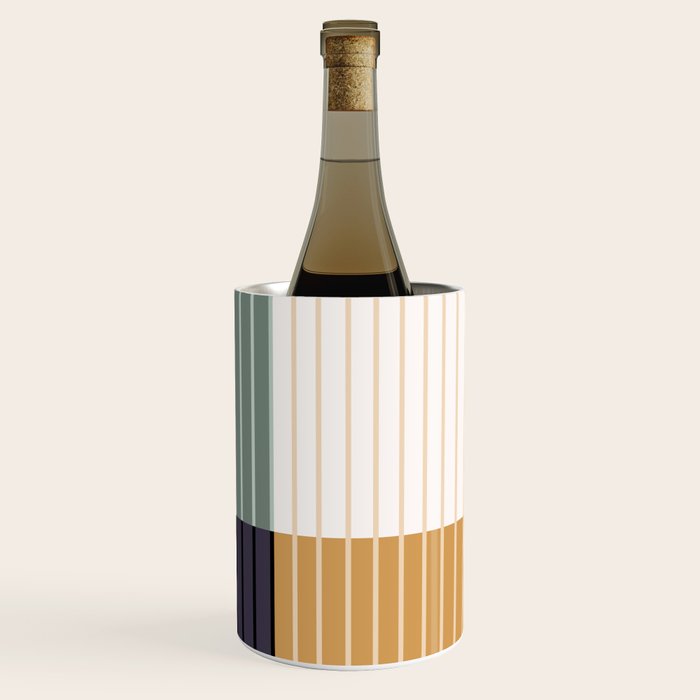 Color Block Line Abstract LXX Retro Boho Wine Chiller Gallery Image 1