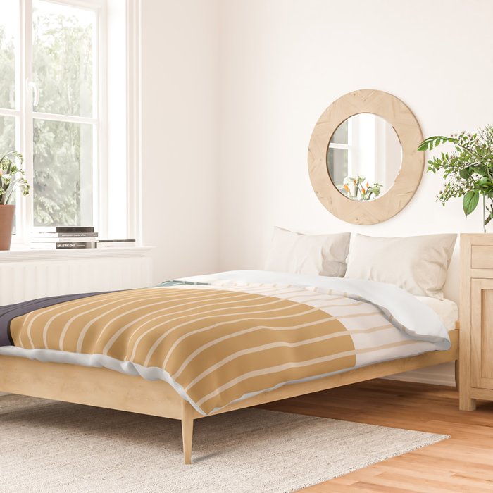 Color Block Line Abstract LXX Retro Boho Duvet Cover Gallery Image 2