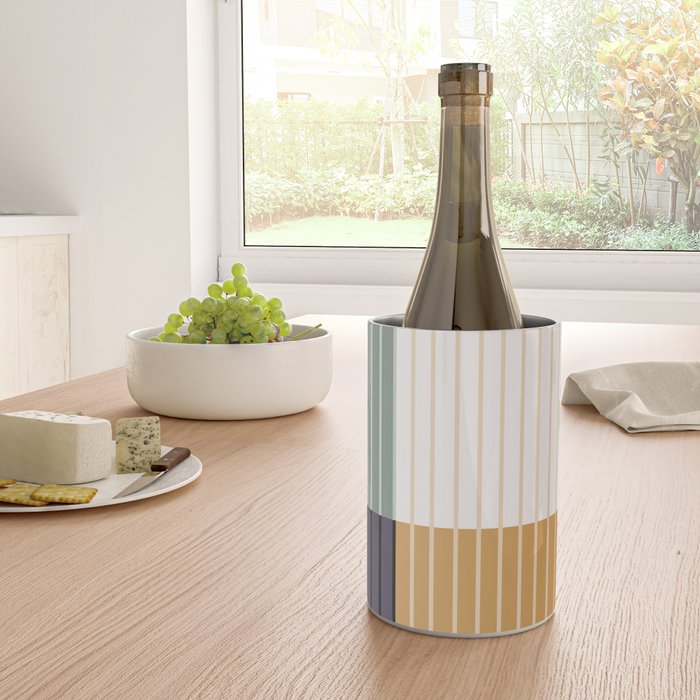 Color Block Line Abstract LXX Retro Boho Wine Chiller Gallery Image 4