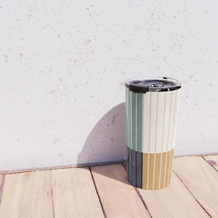 Color Block Line Abstract LXX Retro Boho Travel Mug Gallery Image 4