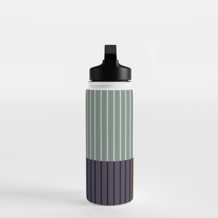 Color Block Line Abstract LXX Retro Boho Water Bottle Gallery Image 3