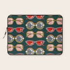 Retro Sunglasses - Pink & Red on Teal Laptop Sleeve Gallery Image 1