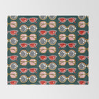Retro Sunglasses - Pink & Red on Teal Throw Blanket Gallery Image 2