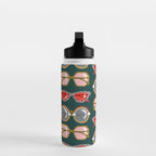 Retro Sunglasses - Pink & Red on Teal Water Bottle Gallery Image 3