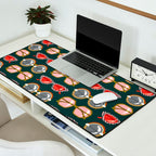 Retro Sunglasses - Pink & Red on Teal Desk Mat Gallery Image 2