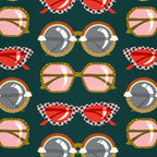 Retro Sunglasses - Pink & Red on Teal Coffee Mug Gallery Image 2