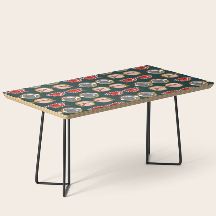 Retro Sunglasses - Pink & Red on Teal Coffee Table Gallery Image 1