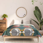 Retro Sunglasses - Pink & Red on Teal Comforter Gallery Image 3