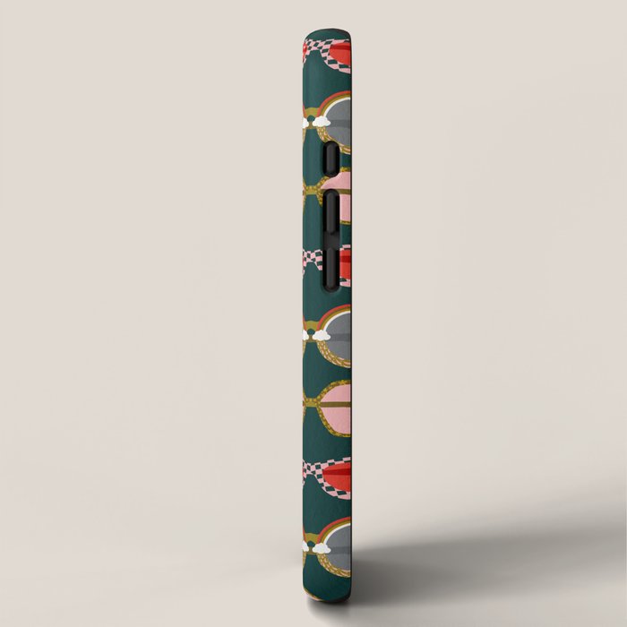 Retro Sunglasses - Pink & Red on Teal iPhone Case Gallery Image 2