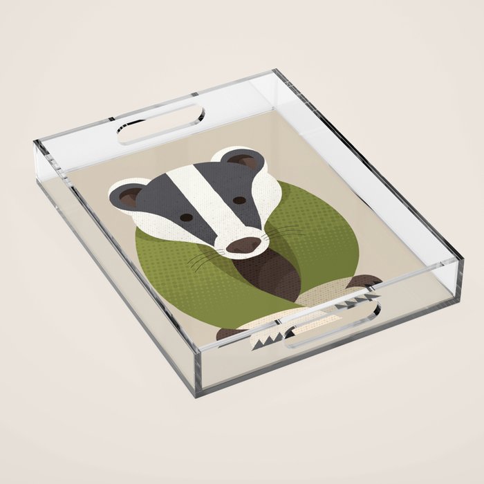 Whimsy Badger Acrylic Tray Gallery Image 1