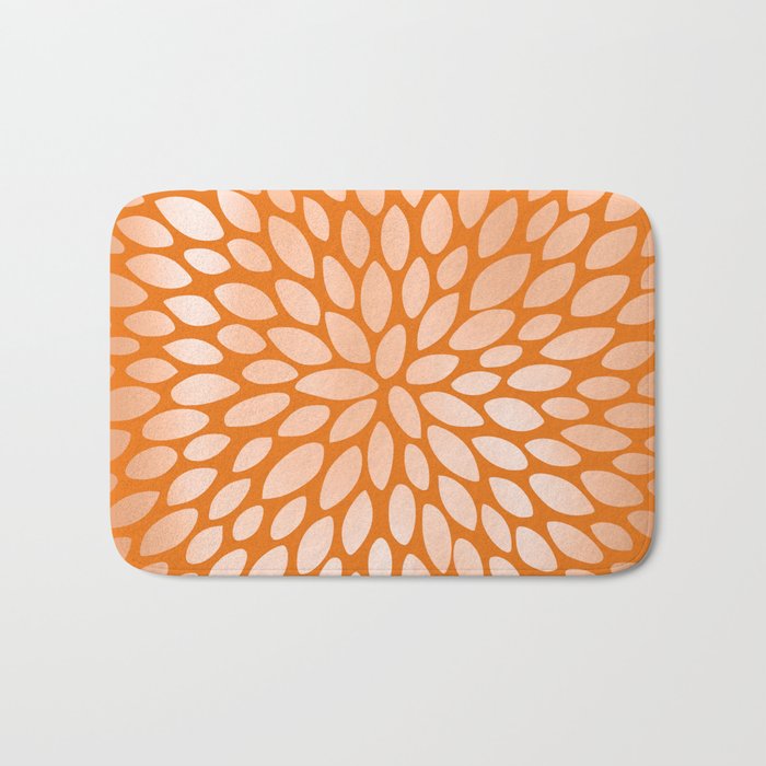 Floral Bloom in Orange Bath Mat Gallery Image 1