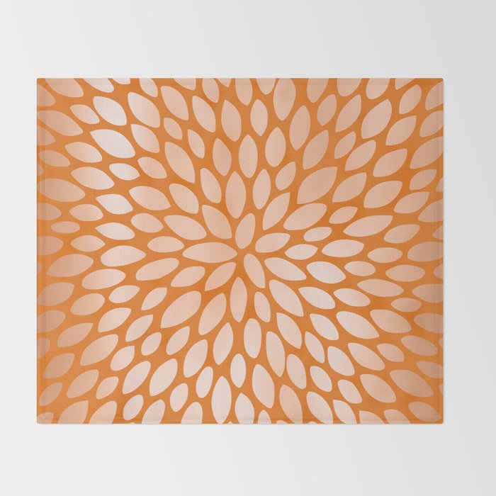 Floral Bloom in Orange Throw Blanket Gallery Image 2