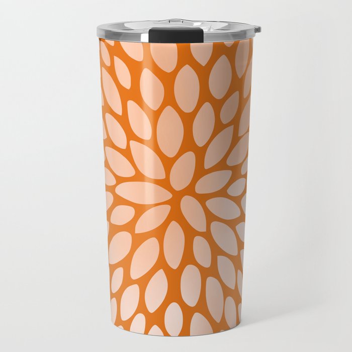 Floral Bloom in Orange Travel Mug Gallery Image 1