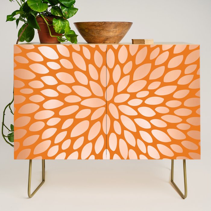Floral Bloom in Orange Credenza Gallery Image 1