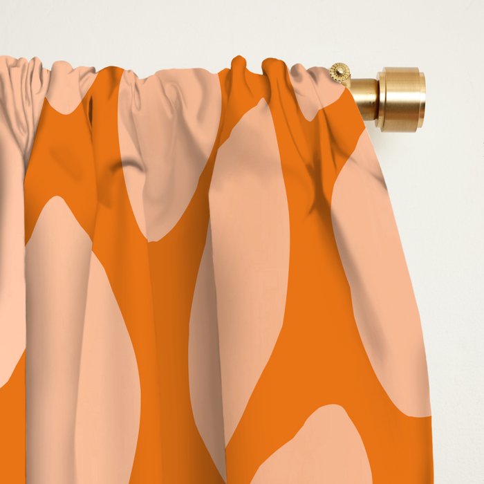Floral Bloom in Orange Window Curtain Gallery Image 2