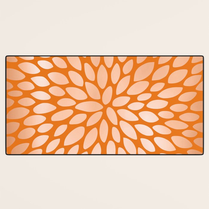 Floral Bloom in Orange Desk Mat Gallery Image 3
