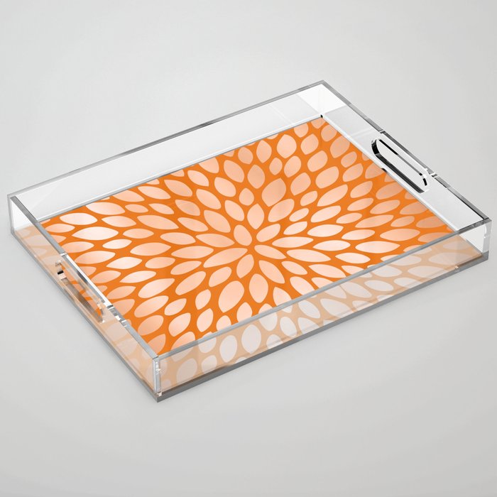Floral Bloom in Orange Acrylic Tray Gallery Image 1