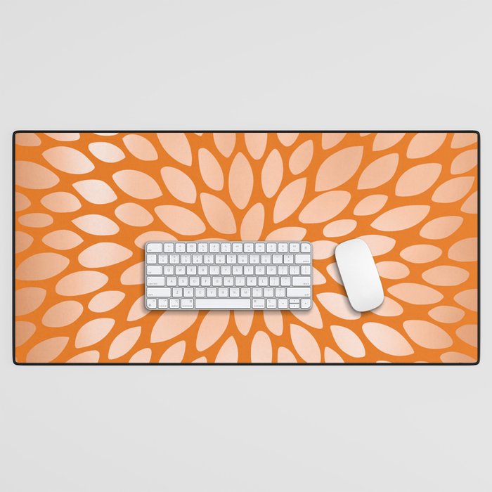 Floral Bloom in Orange Desk Mat Gallery Image 1