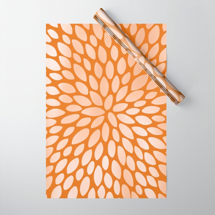 Floral Bloom in Orange Wrapping Paper Gallery Image 1