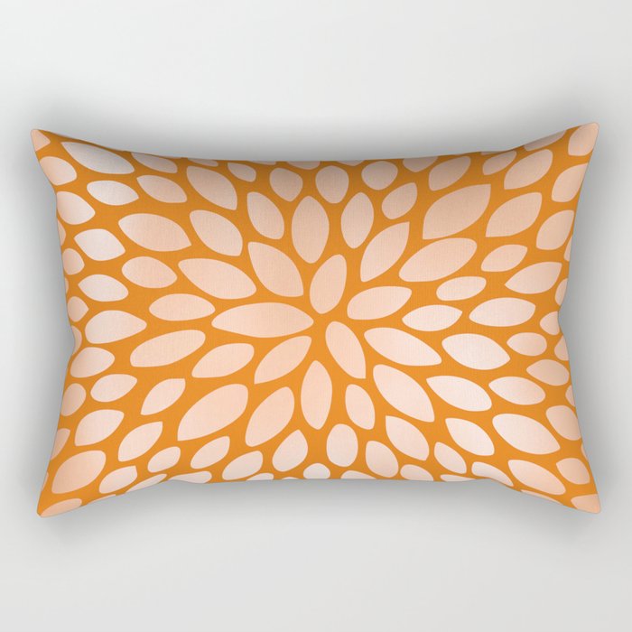 Floral Bloom in Orange Rectangular Pillow Gallery Image 1