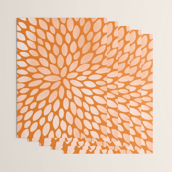 Floral Bloom in Orange Wrapping Paper Gallery Image 3