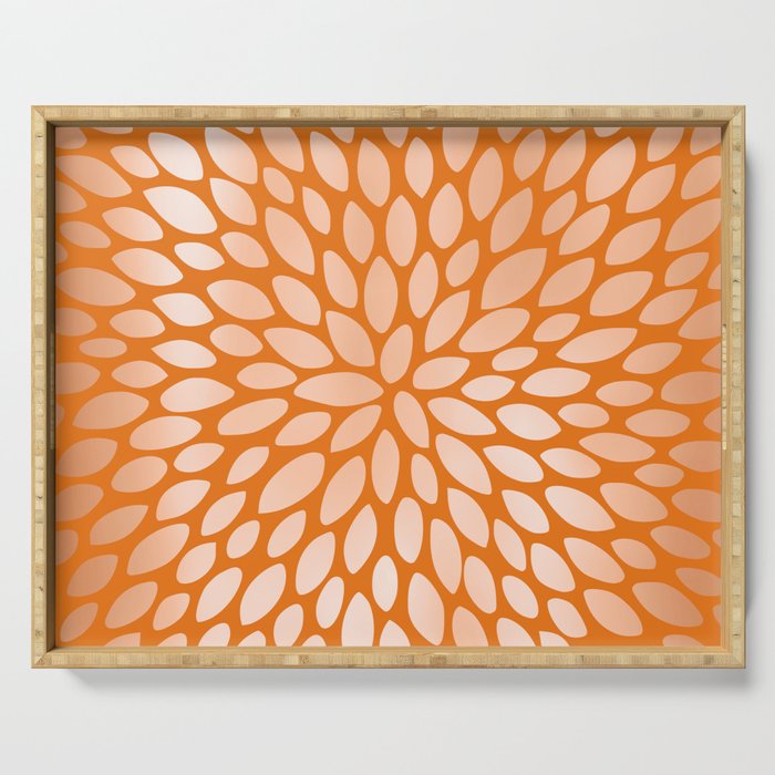 Floral Bloom in Orange Serving Tray Gallery Image 1