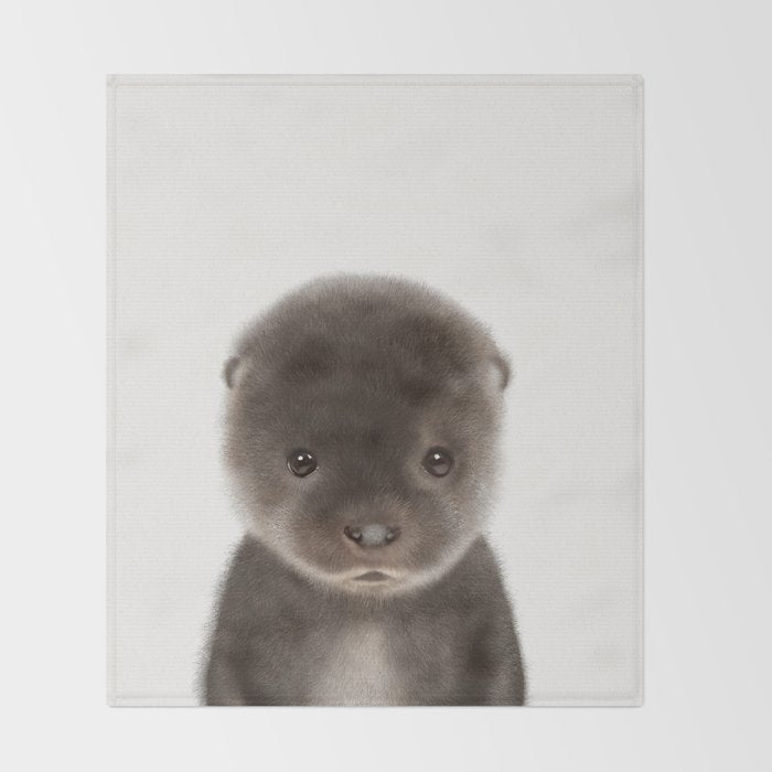 Baby Otter Throw Blanket Gallery Image 2