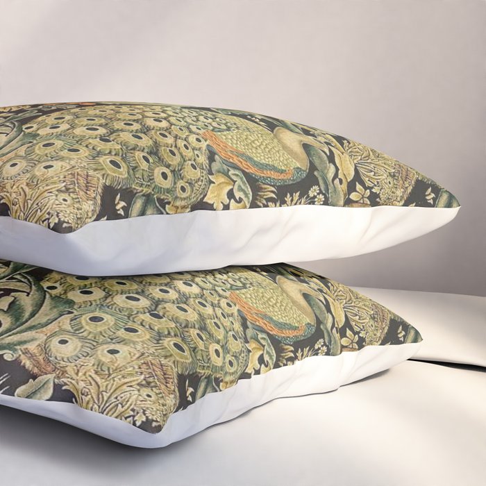 William Morris Teal Forest,peacock,birds Pillow Sham Gallery Image 3