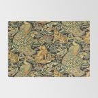 William Morris Teal Forest,peacock,birds Rug Gallery Image 2