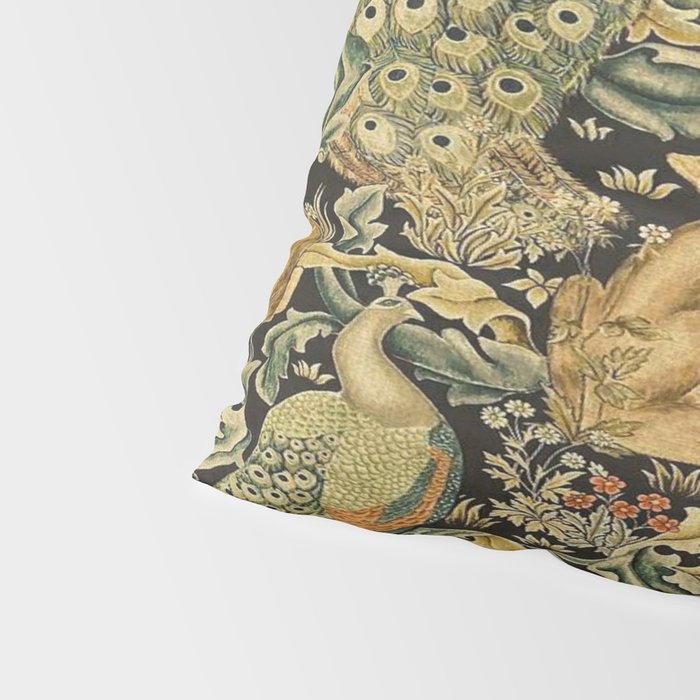 William Morris Teal Forest,peacock,birds Pillow Sham Gallery Image 4