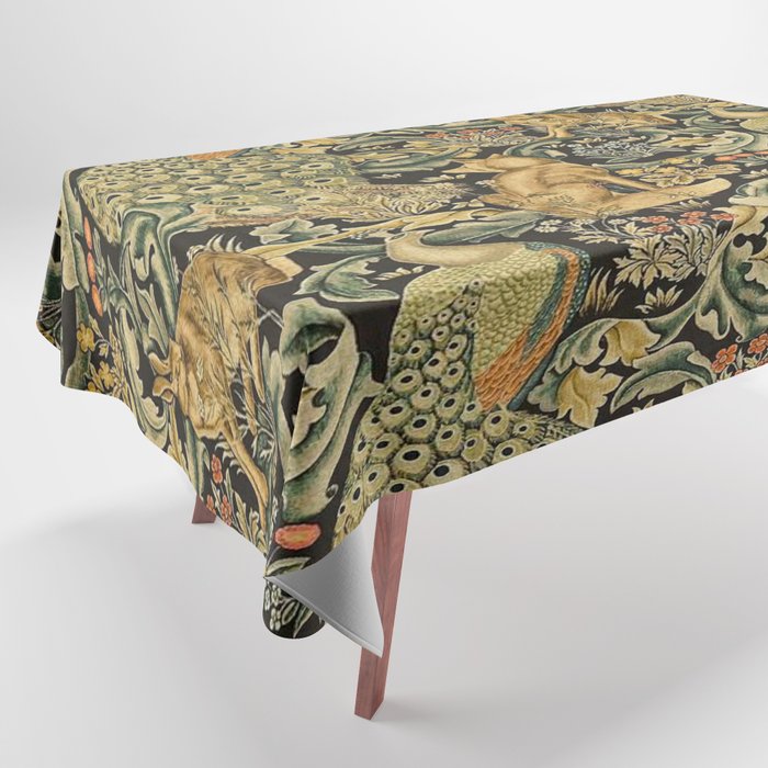 William Morris Teal Forest,peacock,birds Tablecloth Gallery Image 1