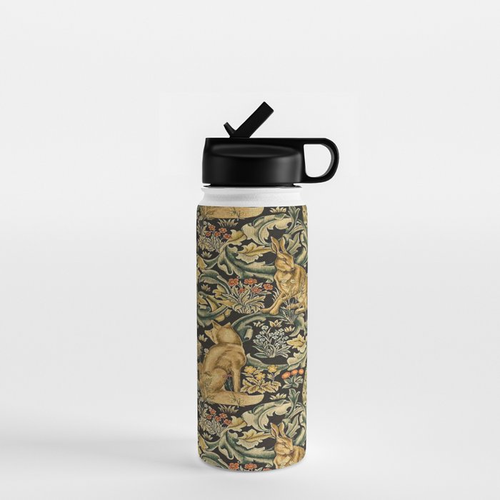 William Morris Teal Forest,peacock,birds Water Bottle Gallery Image 1