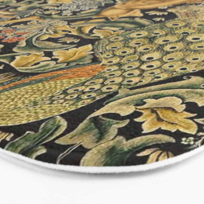 William Morris Teal Forest,peacock,birds Bath Mat Gallery Image 3